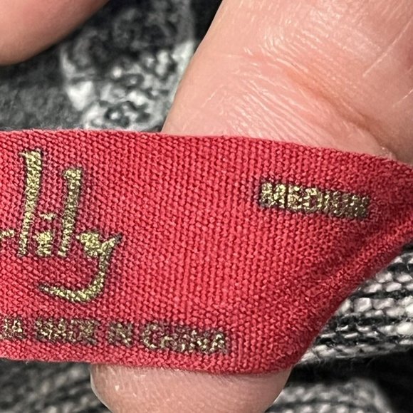 Tigerlily Australia Brand Open Knit Gray Cardigan Paisley Accents Medium Pockets - Picture 8 of 16